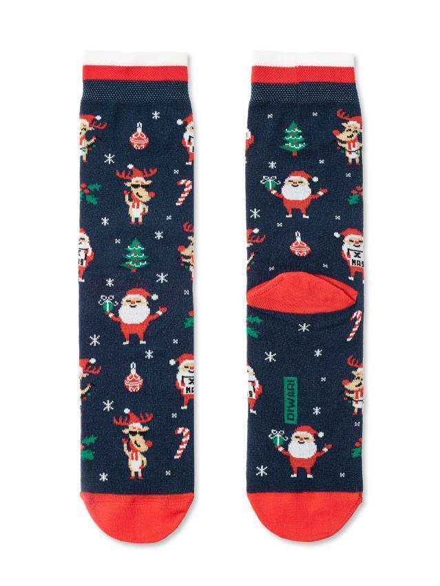 Чоловічі шкарпетки з бавовни,з малюнками з новогодньою тематикою. - 1