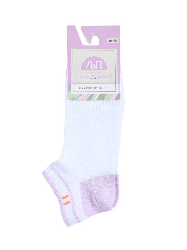 Шкарпетки жін. бавовняні Л&П 120 (короткі),р.36-40, 03 білий-бузковий - 2