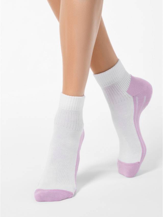 Шкарпетки жіночі бавовняні ACTIVE (махрова стопа),р. 23, 026 білий-бузковий - 1