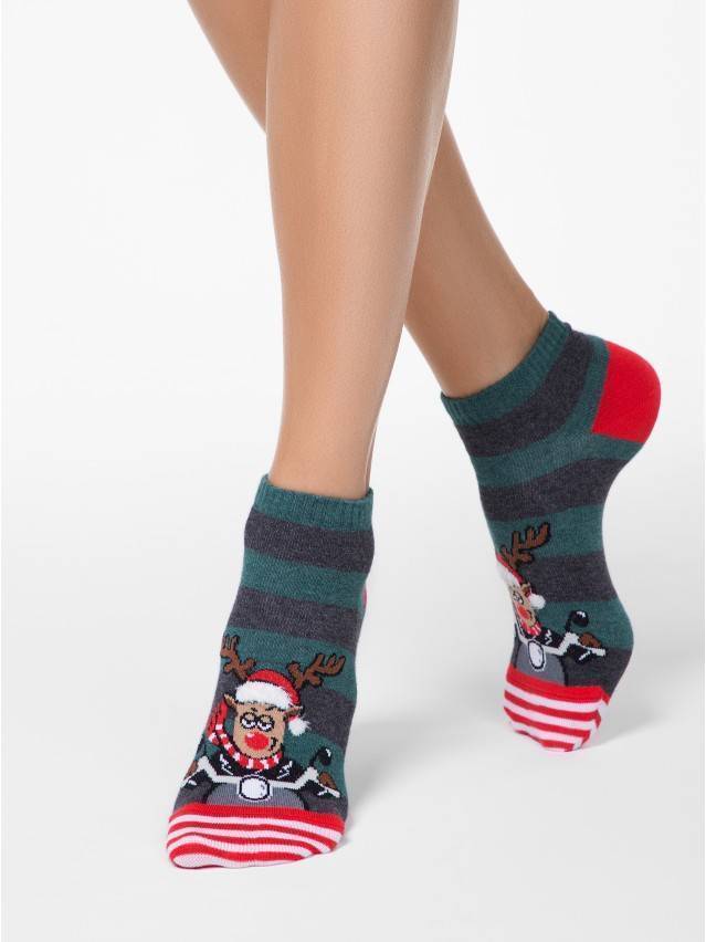 Шкарпетки жіночі бавовняні NEW YEAR (короткі) 18С-72СП, р.36-39, 375 темно-бірюзовий - 1