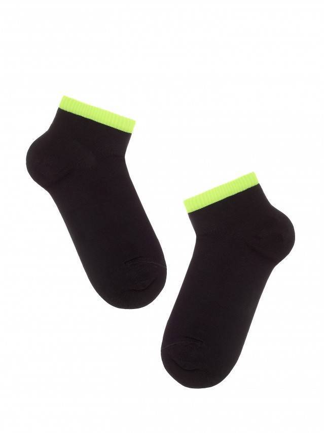 Шкарпетки жіночі бавовняні CLASSIC (короткі),р. 23, 068 чорний-салатовий - 2