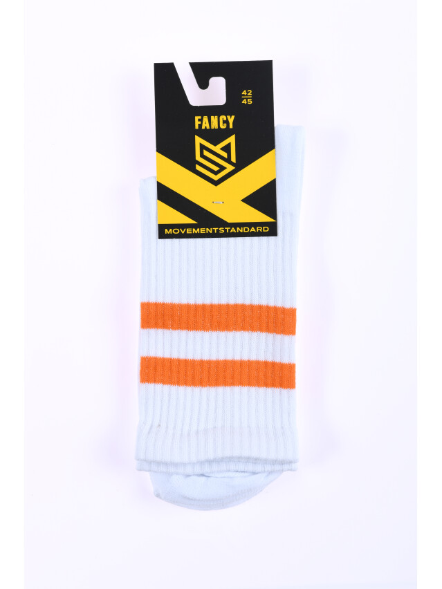 Шкарпетки MS M0301S Fancy, р.42-45, 08 білий-помаранч. - 3