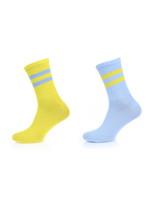 Шкарпетки MS M0301/2S Fancy (2 пари),р.42-45, 00 жовто-блакитний - 1
