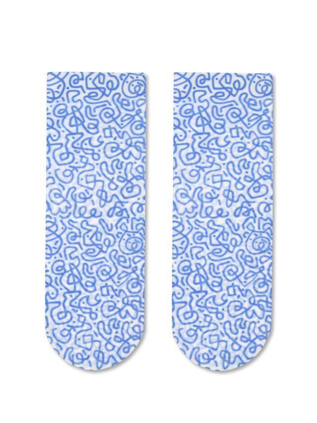 Плотні еластичні непрозрачні шкарпетки 50 ден с бортом, без пятки, с різноманітними малюнками , виконані с допомогою термопечати. - 1