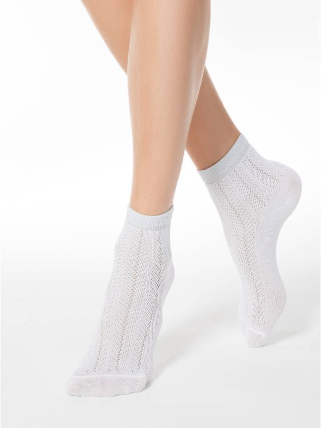 Шкарпетки жіночі бавовняні AJOUR (люрекс) 15С-82СП, р.36-37, 076 білий - 1