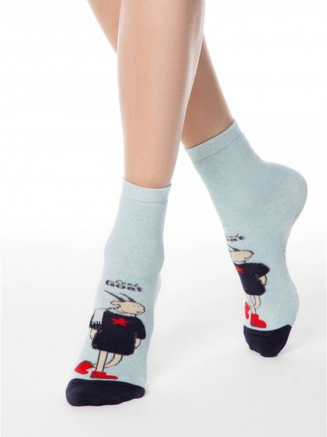 Шкарпетки жіночі бавовняні HAPPY (махрові, з антиковзаючим покриттям) 17С-44СП, р.36-37, 293 блідо-бірюзовий - 1