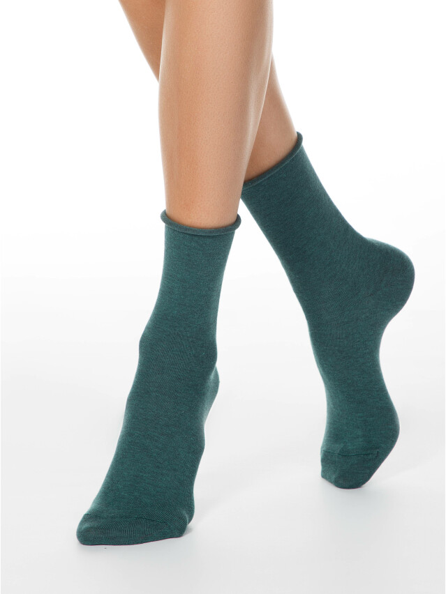 Шкарпетки жіночі бавовняні LEV L0248S (без гумки),р.36-37, 000 dark turquoise - 1
