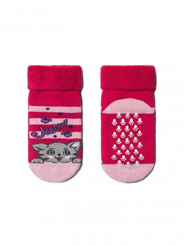 Шкарпетки дитячі SOF-TIKI (з антиковзаючим покриттям, з відворотом),р. 12, 259 фуксія - 1