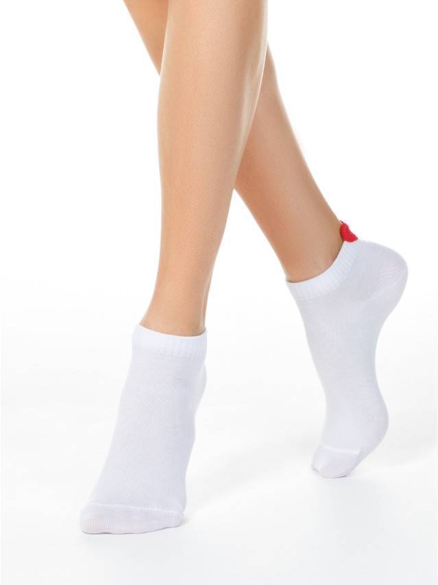 Укороченные женские Шкарпетки из хлопка, с декоративным пикотом в виде сердечек, с рисунками. - 2