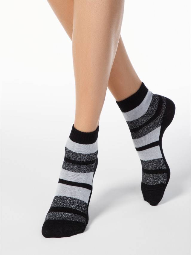 Шкарпетки жіночі бавовняні CLASSIC (люрекс) 16С-26СП, р. 23, 082 чорний - 1