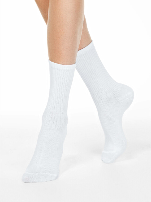 Жіночі шкарпетки з бавовни , з подовженим паголенком-резінкой, однотонні. - 1