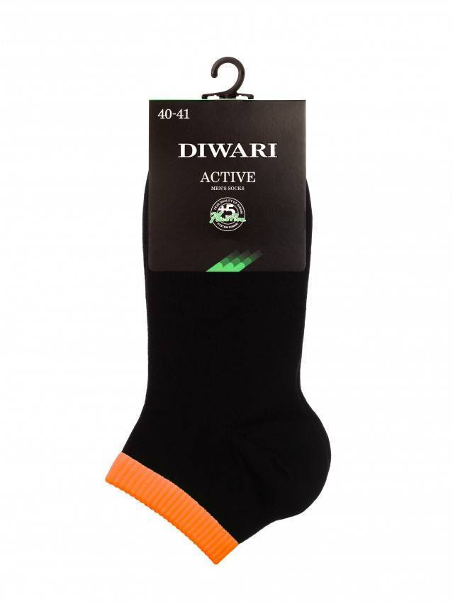 Шкарпетки чоловічі ACTIVE (короткі),р.25, 068 чорний-оранжевий - 2