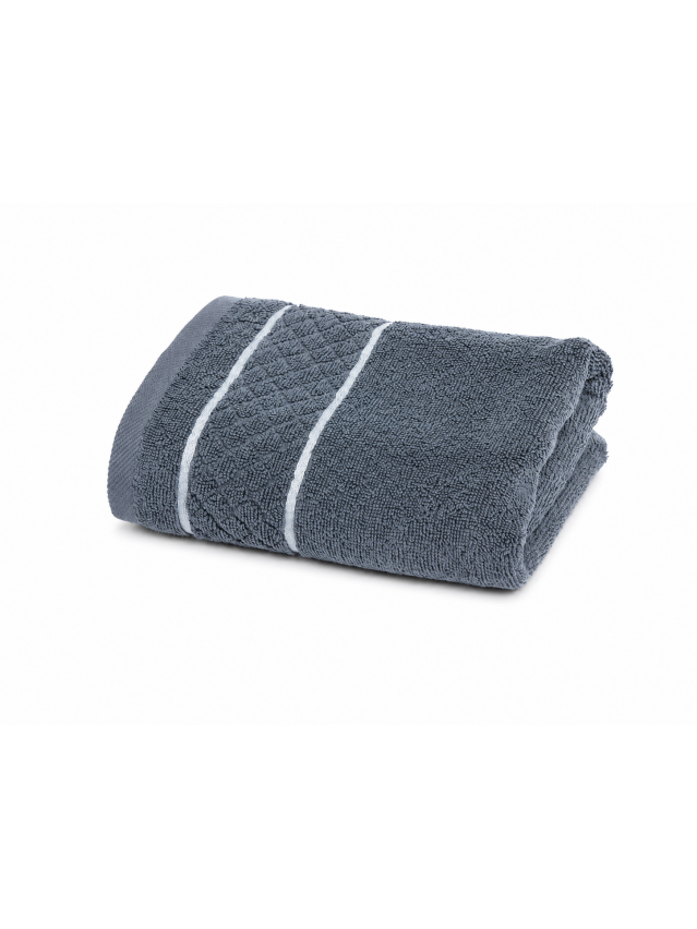 Рушник махровий TWL Soft 450 г/м2, 70*140 см, т.сірий - 1