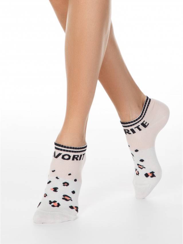 Укорочені спортивні жіночі шкарпетки з бавовни, однотонні і з малюнками. - 1