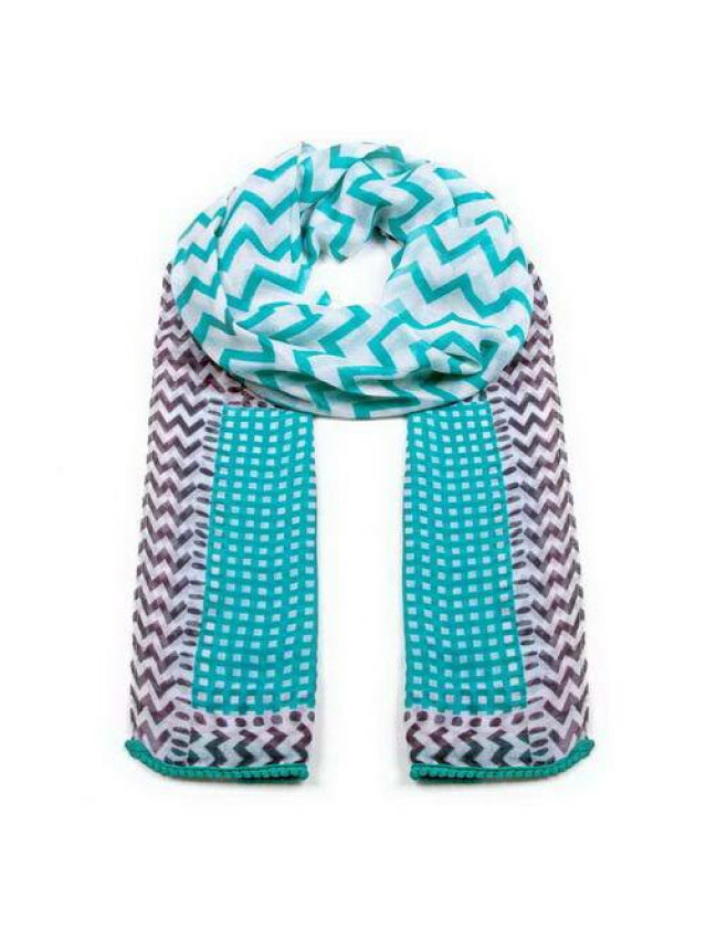 Аксесуар ESLI Шарф жіночий ES032, р.180,0х60,0, сіро-бірюзовий - 1