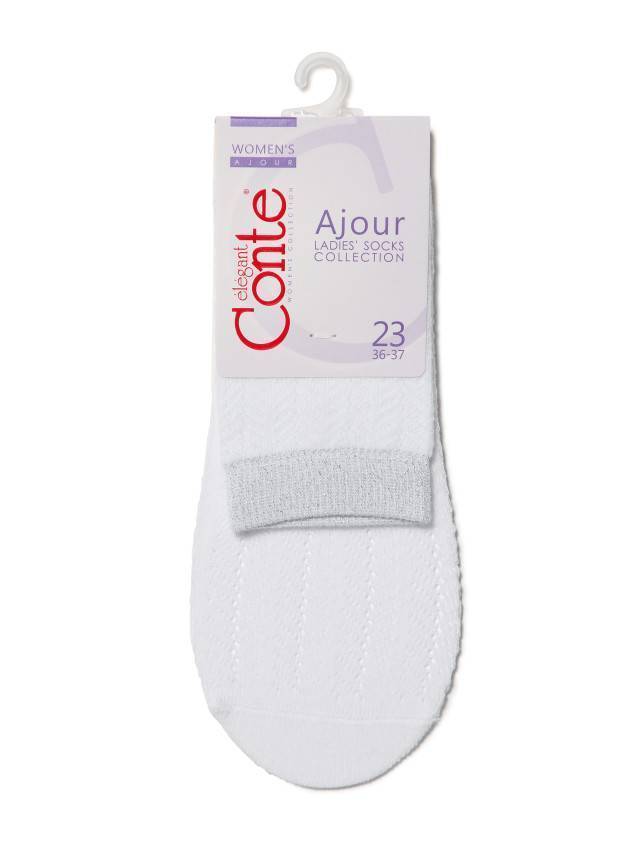 Шкарпетки жіночі бавовняні AJOUR (люрекс) 15С-82СП, р.36-37, 076 білий - 3