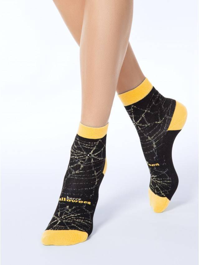 Шкарпетки жіночі бавовняні CLASSIC 17С-46СП, р.36-37, 285 чорний-жовтий - 1