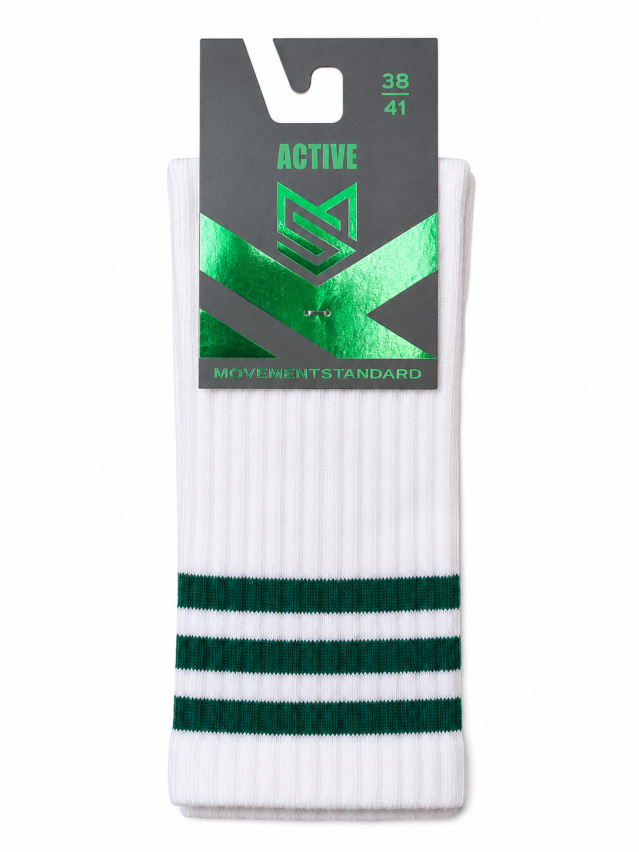 Шкарпетки MS M0350S Active, р.42-45, 00 білий-зелений - 2