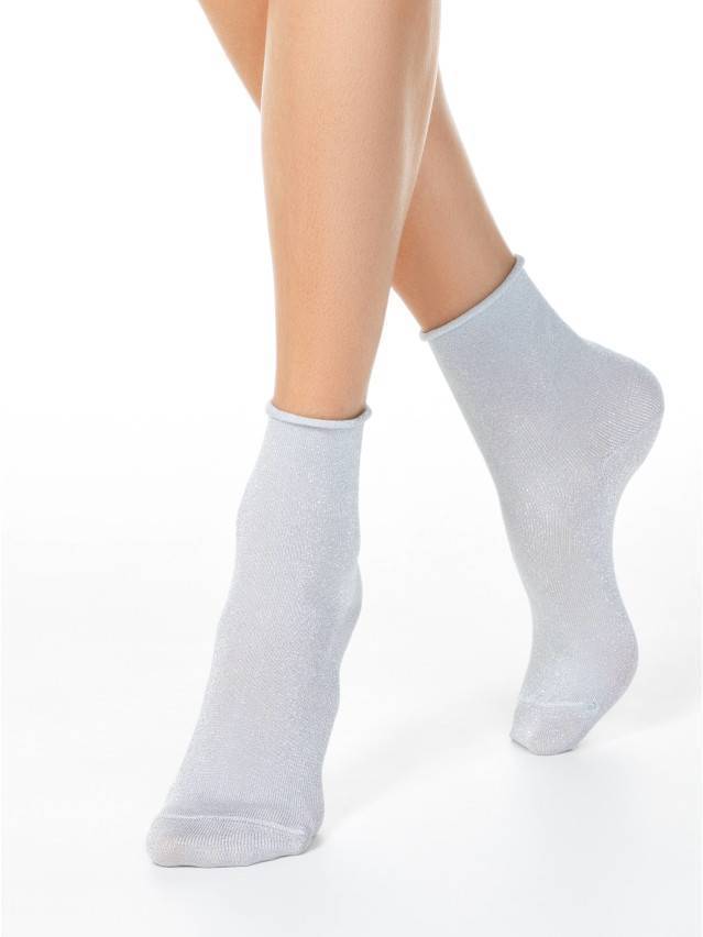 Фантазійні жіночі шкарпетки з віскози з люрексом, без резинки, однотонні. - 1
