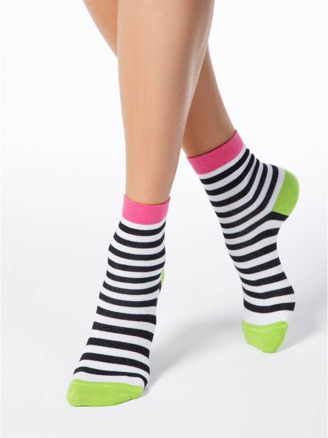 Шкарпетки жіночі бавовняні CLASSIC, р. 23, 087 білий-чорний - 1